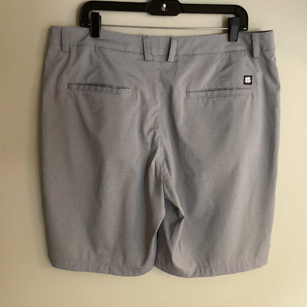Men’s Lucky Brand Shorts Gray and White Striped Pockets Size 36” Inseam 10” EUC - Picture 3 of 11